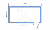 Сборно-разборный блок-контейнер 3600*7200 мм (ППС 100 мм)