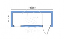 Сборно-разборный блок-контейнер 2500*7200 мм (ППС 100 мм)